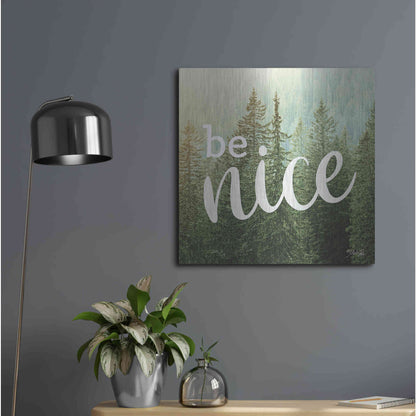Luxe Metal Art 'Be Nice' by Marla Rae, Metal Wall Art,24x24