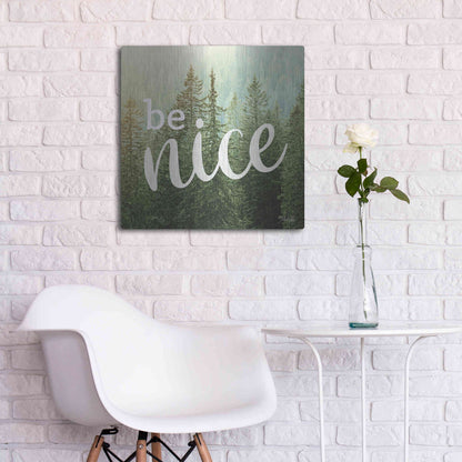 Luxe Metal Art 'Be Nice' by Marla Rae, Metal Wall Art,24x24