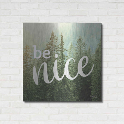 Luxe Metal Art 'Be Nice' by Marla Rae, Metal Wall Art,36x36
