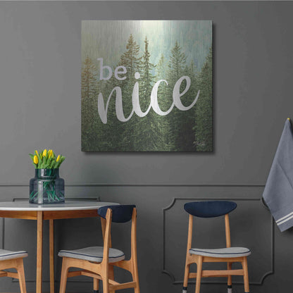 Luxe Metal Art 'Be Nice' by Marla Rae, Metal Wall Art,36x36