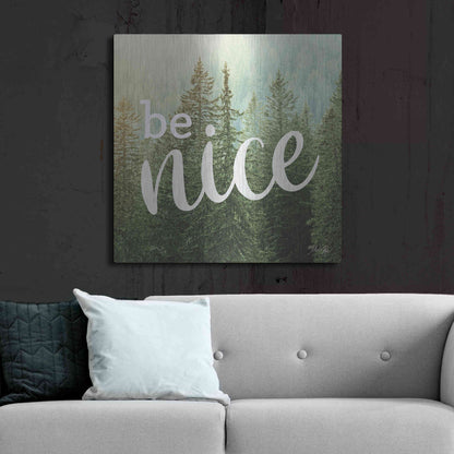Luxe Metal Art 'Be Nice' by Marla Rae, Metal Wall Art,36x36