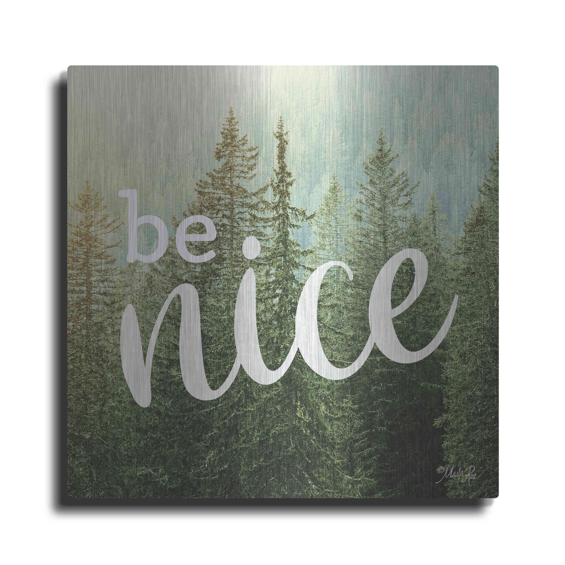 Luxe Metal Art 'Be Nice' by Marla Rae, Metal Wall Art