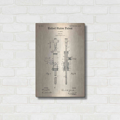 Luxe Metal Art 'Beer Tab Vintage Patent Blueprint' Metal Wall Art,16x24
