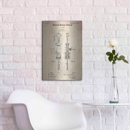 Luxe Metal Art 'Beer Tab Vintage Patent Blueprint' Metal Wall Art,16x24