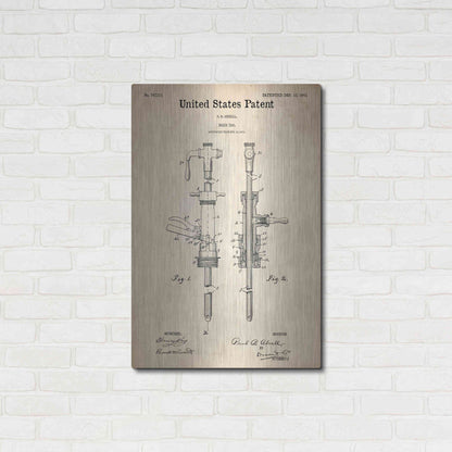 Luxe Metal Art 'Beer Tab Vintage Patent Blueprint' Metal Wall Art,24x36