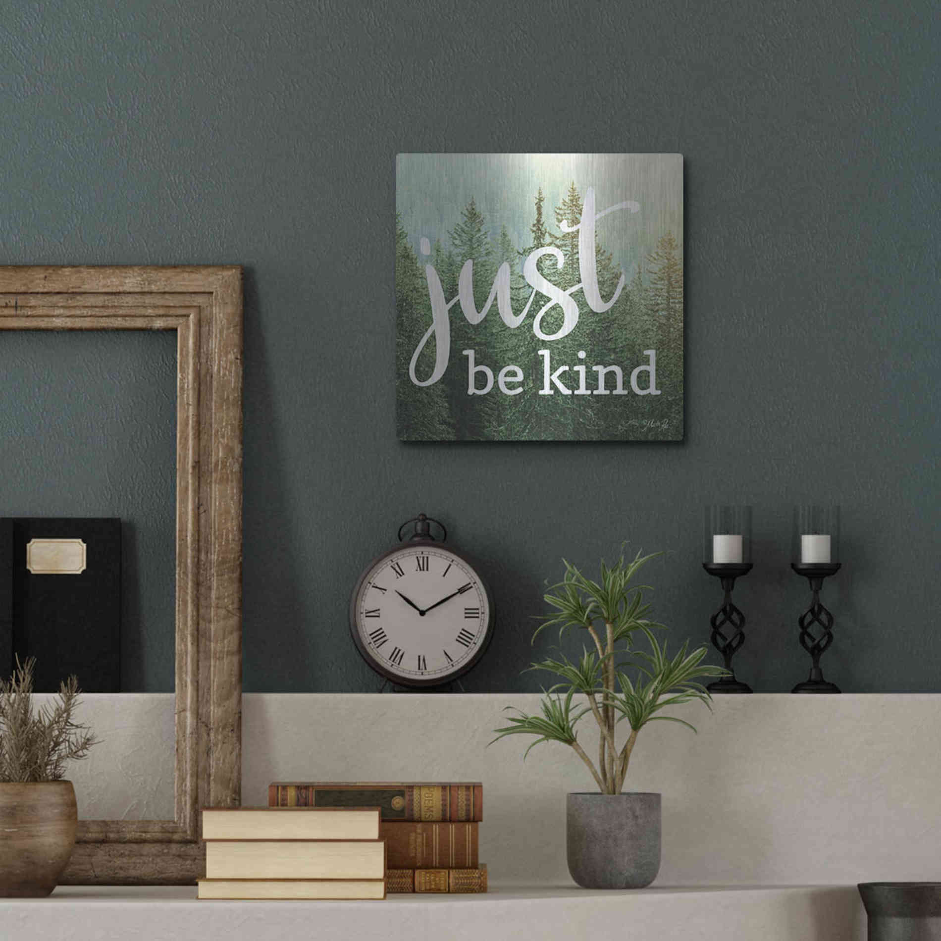 Luxe Metal Art 'Just Be Kind' by Marla Rae, Metal Wall Art,12x12