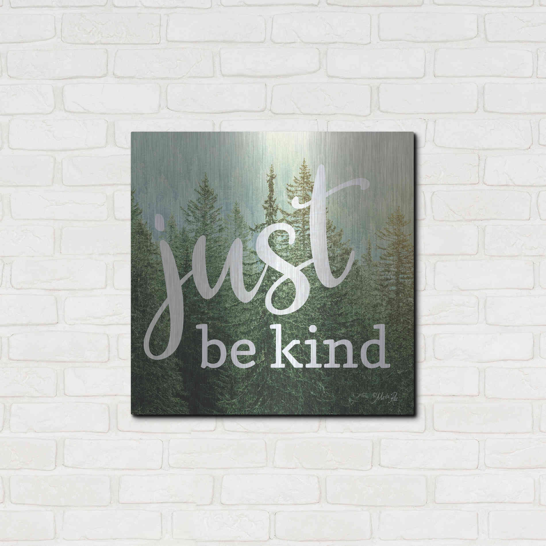 Luxe Metal Art 'Just Be Kind' by Marla Rae, Metal Wall Art,24x24