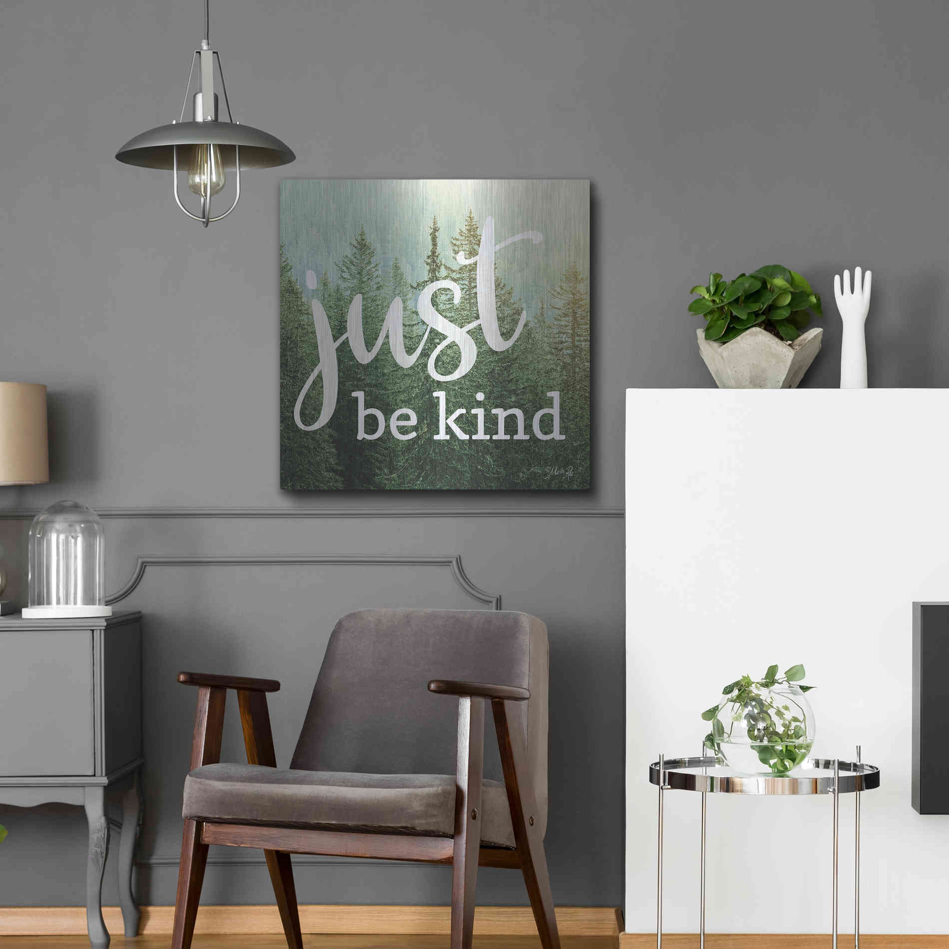 Luxe Metal Art 'Just Be Kind' by Marla Rae, Metal Wall Art,24x24