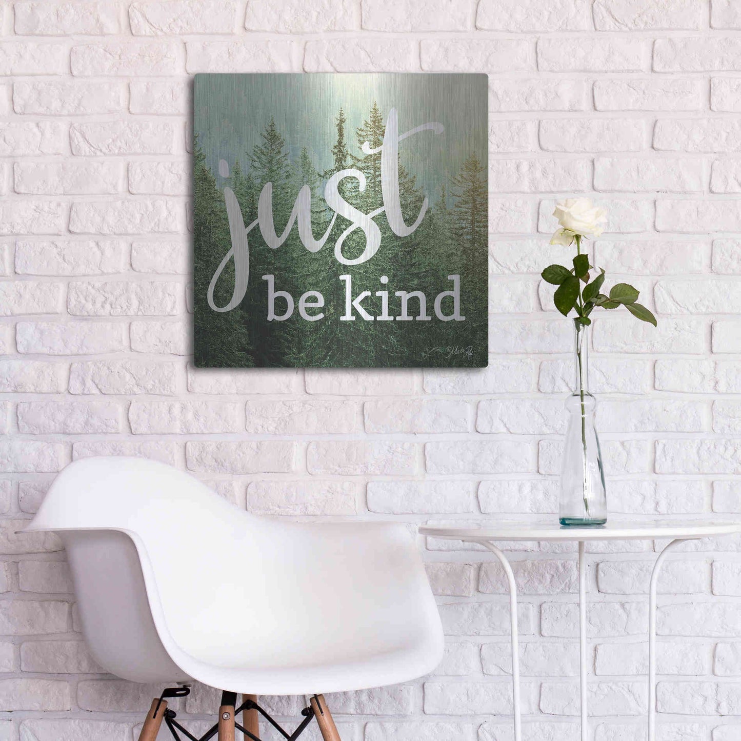 Luxe Metal Art 'Just Be Kind' by Marla Rae, Metal Wall Art,24x24