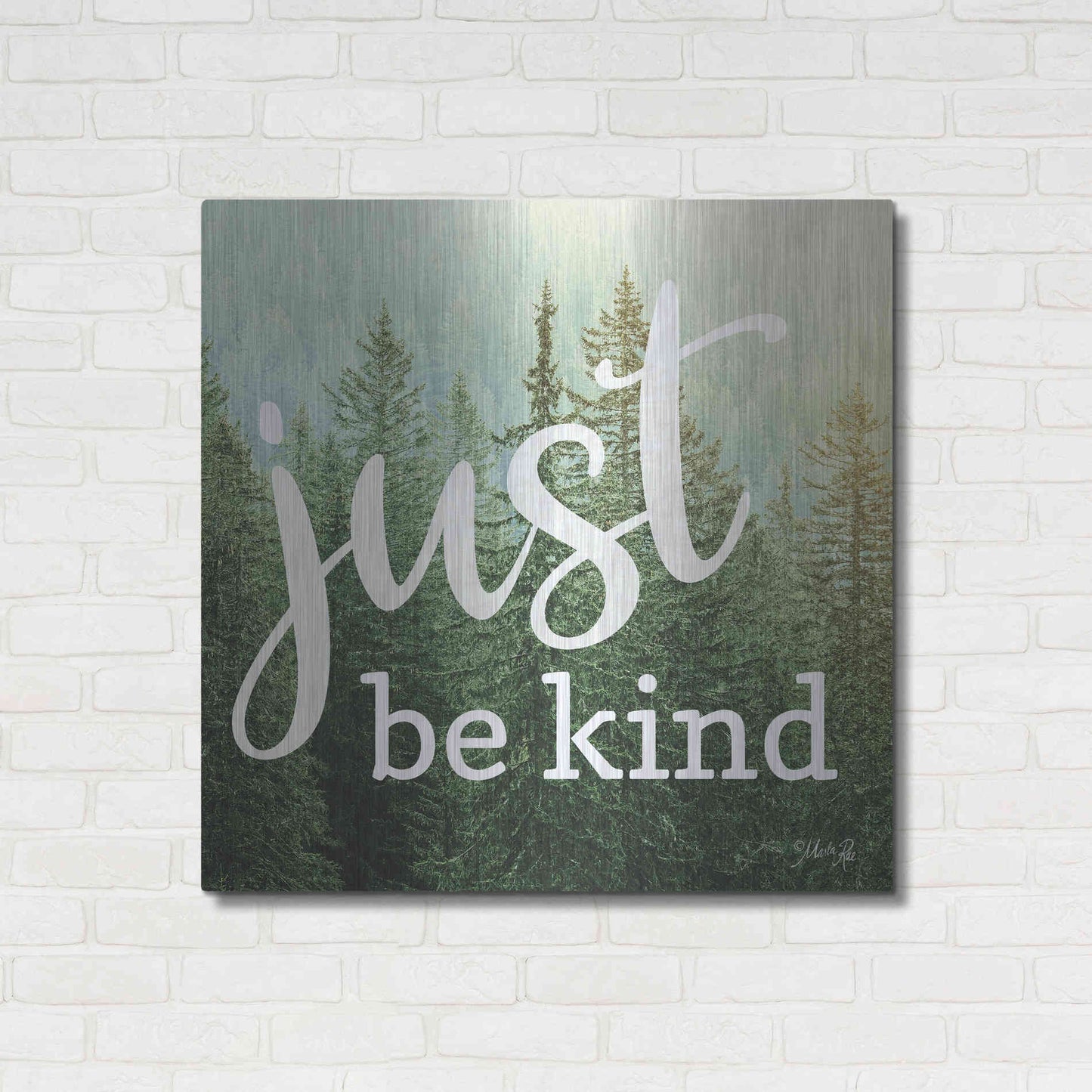 Luxe Metal Art 'Just Be Kind' by Marla Rae, Metal Wall Art,36x36