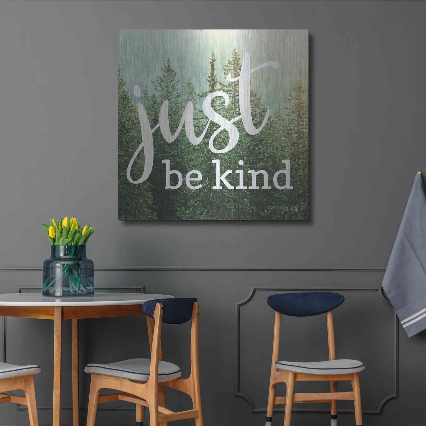 Luxe Metal Art 'Just Be Kind' by Marla Rae, Metal Wall Art,36x36