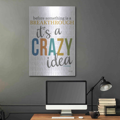 Luxe Metal Art 'Crazy Idea' by Marla Rae, Metal Wall Art,24x36