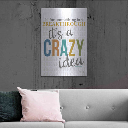 Luxe Metal Art 'Crazy Idea' by Marla Rae, Metal Wall Art,24x36