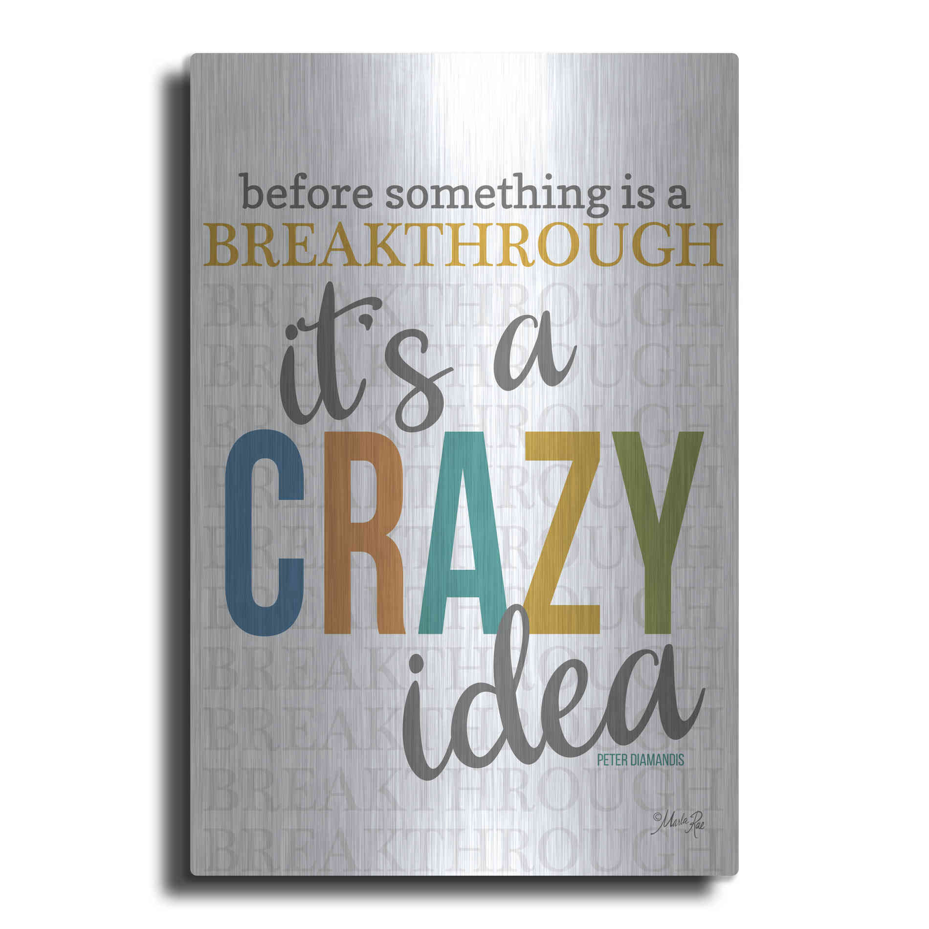 Luxe Metal Art 'Crazy Idea' by Marla Rae, Metal Wall Art