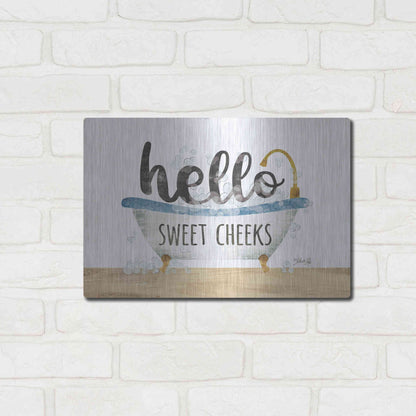 Luxe Metal Art 'Hello Sweet Cheeks' by Marla Rae, Metal Wall Art,16x12