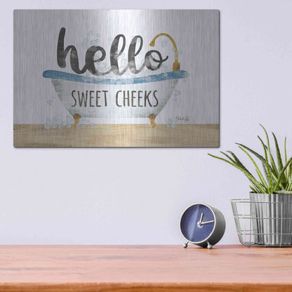 Luxe Metal Art 'Hello Sweet Cheeks' by Marla Rae, Metal Wall Art,16x12