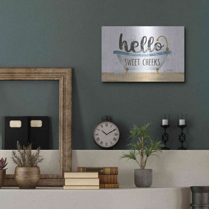 Luxe Metal Art 'Hello Sweet Cheeks' by Marla Rae, Metal Wall Art,16x12