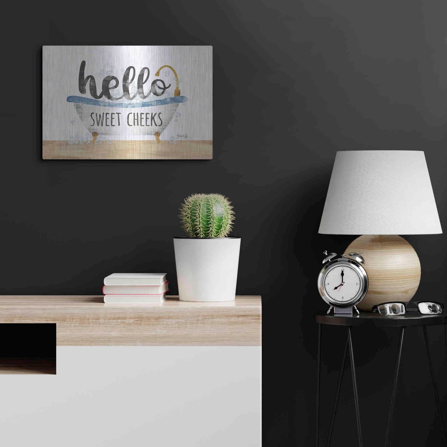 Luxe Metal Art 'Hello Sweet Cheeks' by Marla Rae, Metal Wall Art,24x16