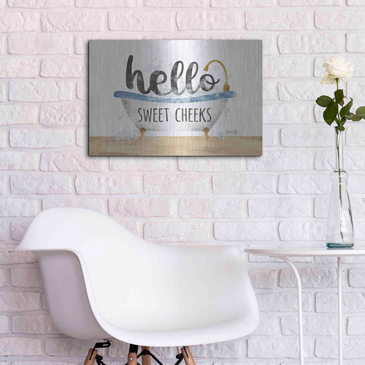 Luxe Metal Art 'Hello Sweet Cheeks' by Marla Rae, Metal Wall Art,24x16