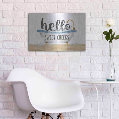 Luxe Metal Art 'Hello Sweet Cheeks' by Marla Rae, Metal Wall Art,24x16