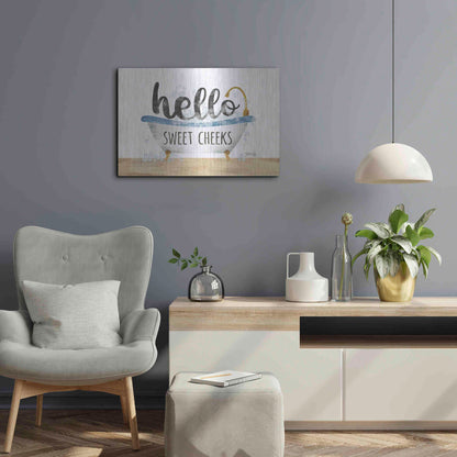 Luxe Metal Art 'Hello Sweet Cheeks' by Marla Rae, Metal Wall Art,24x16