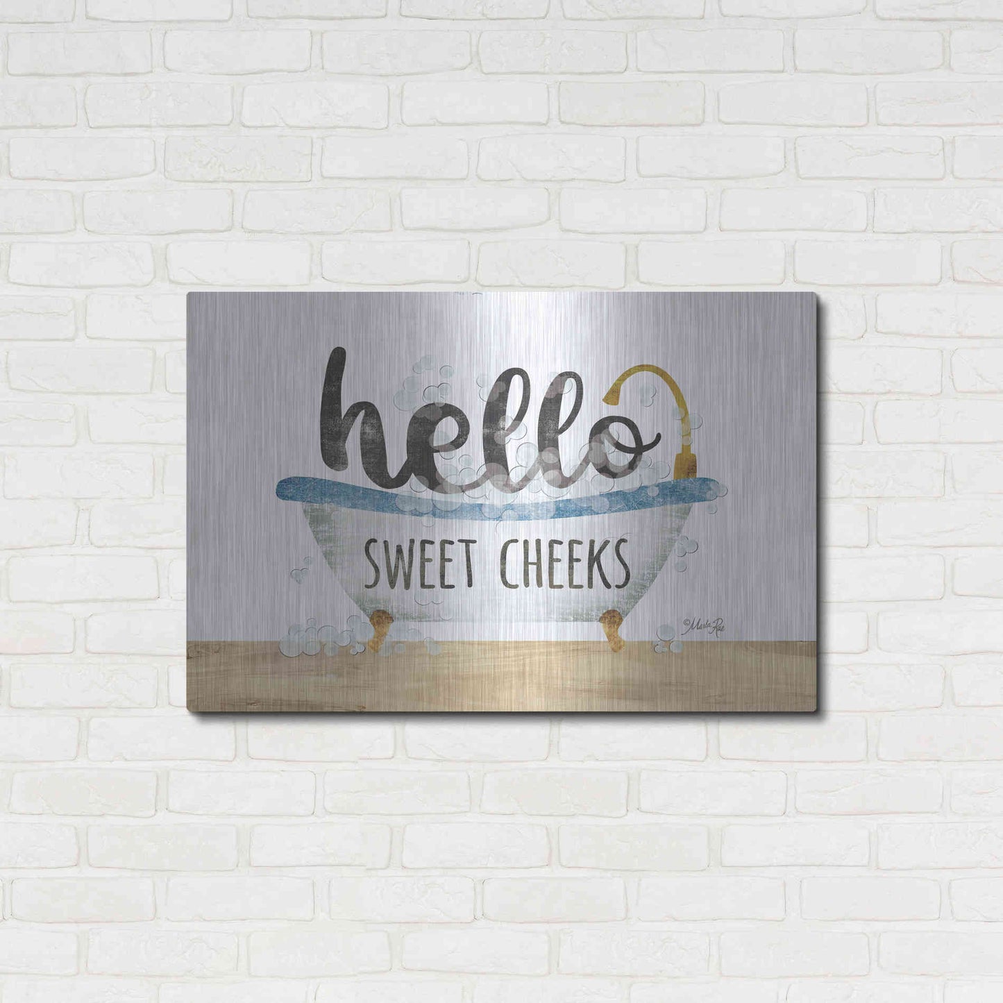 Luxe Metal Art 'Hello Sweet Cheeks' by Marla Rae, Metal Wall Art,36x24