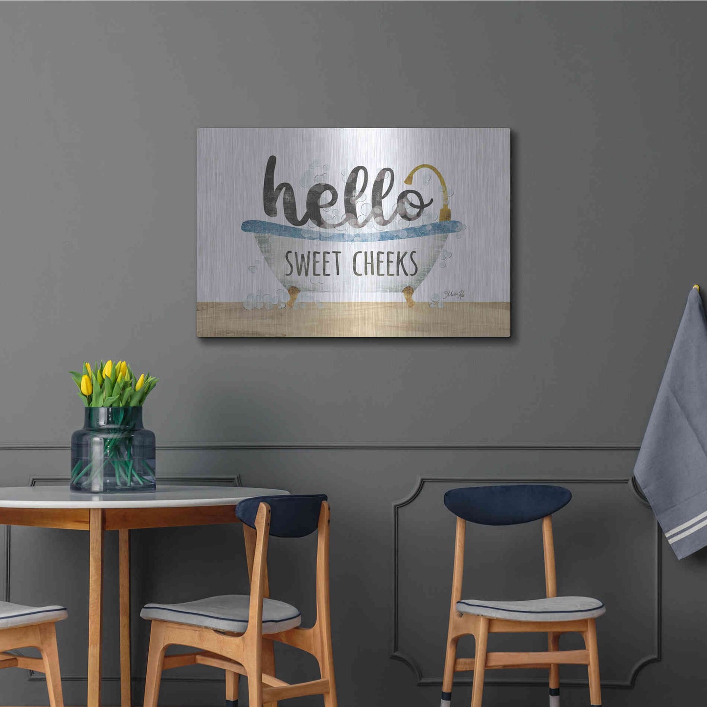 Luxe Metal Art 'Hello Sweet Cheeks' by Marla Rae, Metal Wall Art,36x24