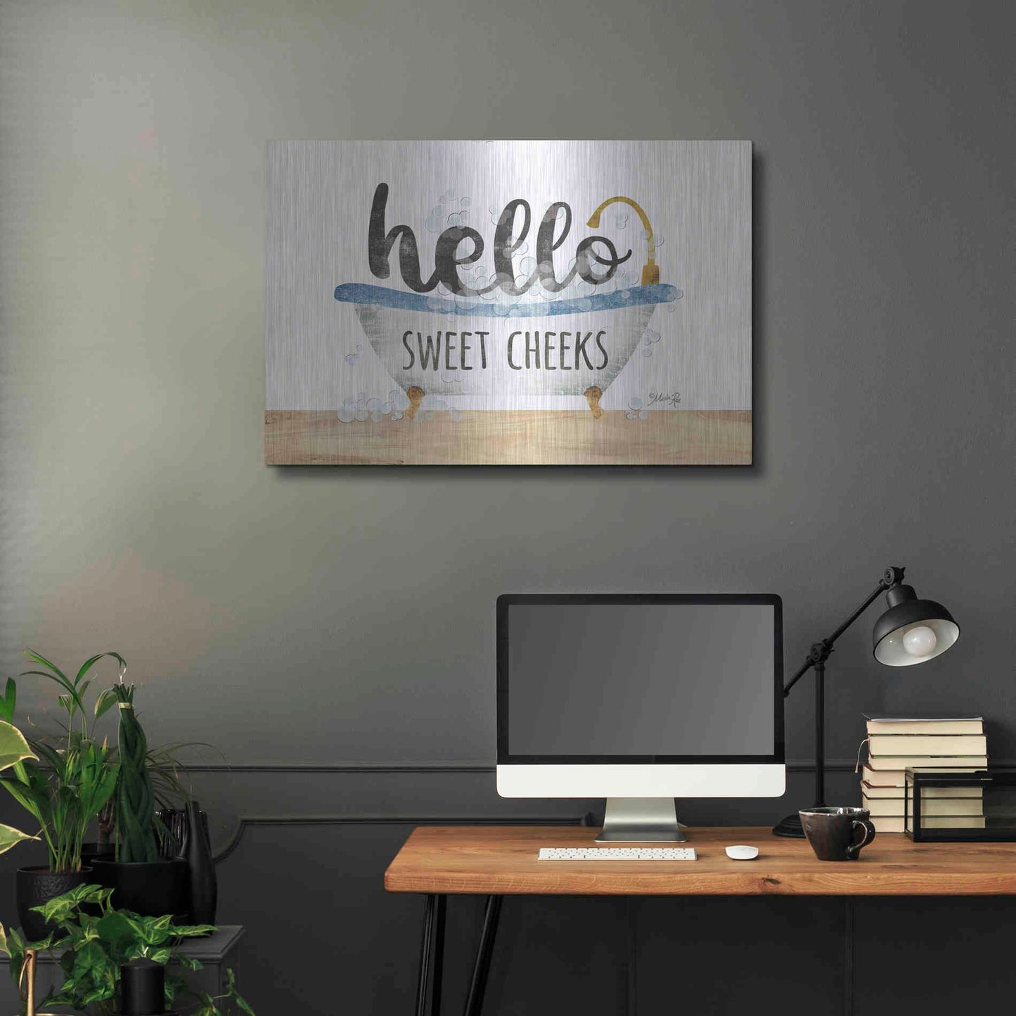 Luxe Metal Art 'Hello Sweet Cheeks' by Marla Rae, Metal Wall Art,36x24