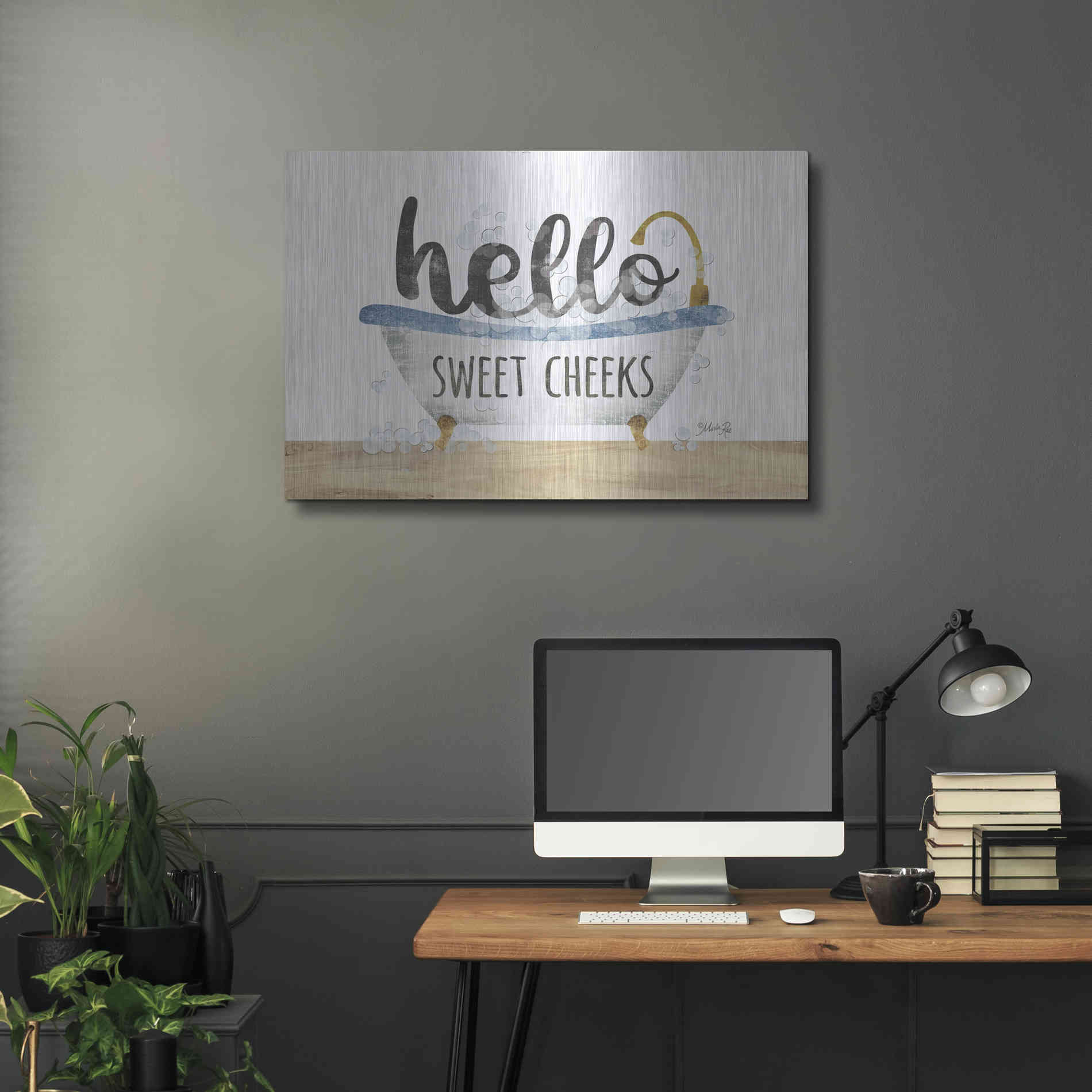 Luxe Metal Art 'Hello Sweet Cheeks' by Marla Rae, Metal Wall Art,36x24