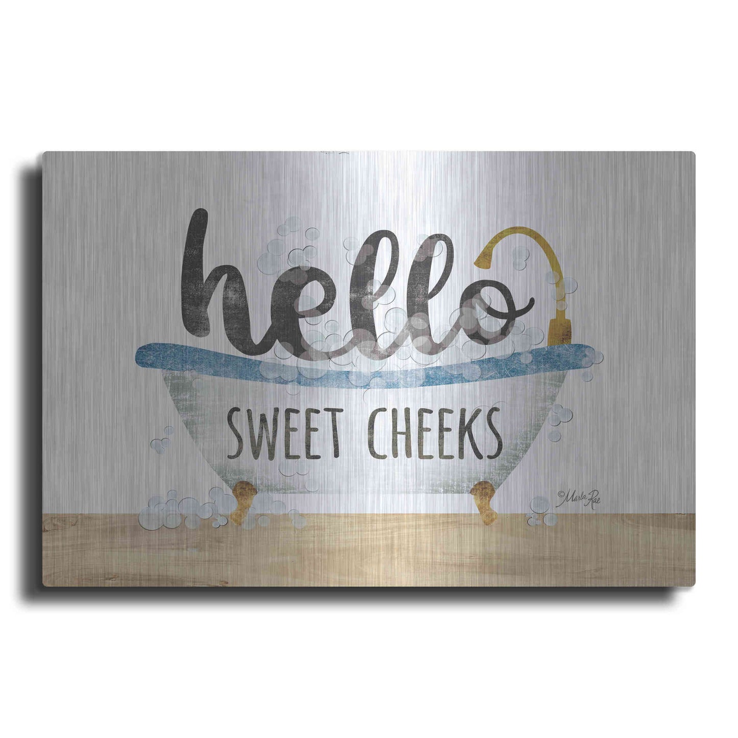 Luxe Metal Art 'Hello Sweet Cheeks' by Marla Rae, Metal Wall Art
