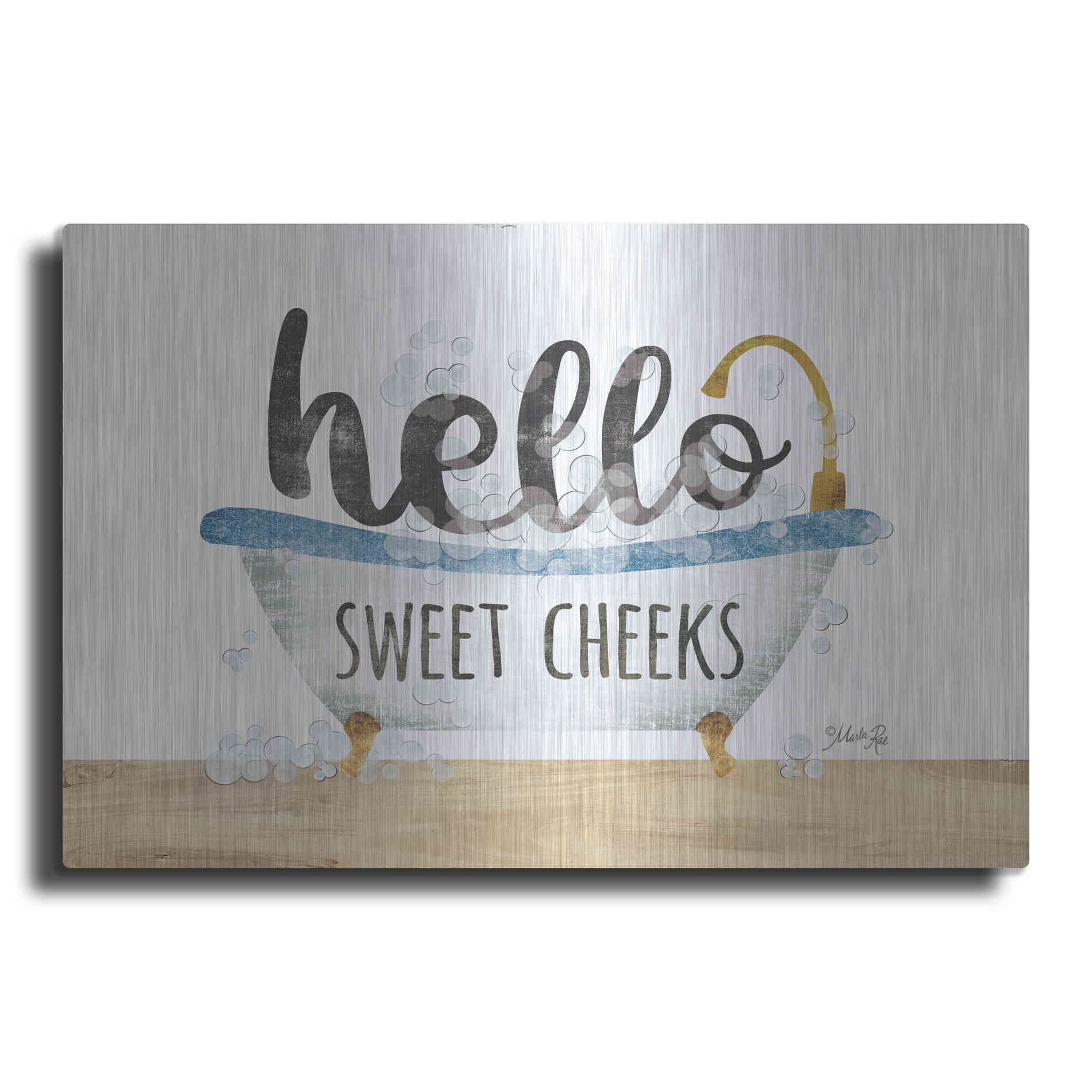 Luxe Metal Art 'Hello Sweet Cheeks' by Marla Rae, Metal Wall Art