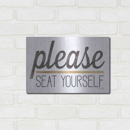 Luxe Metal Art 'Please Seat Yourself' by Marla Rae, Metal Wall Art,16x12