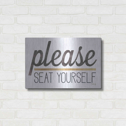Luxe Metal Art 'Please Seat Yourself' by Marla Rae, Metal Wall Art,24x16