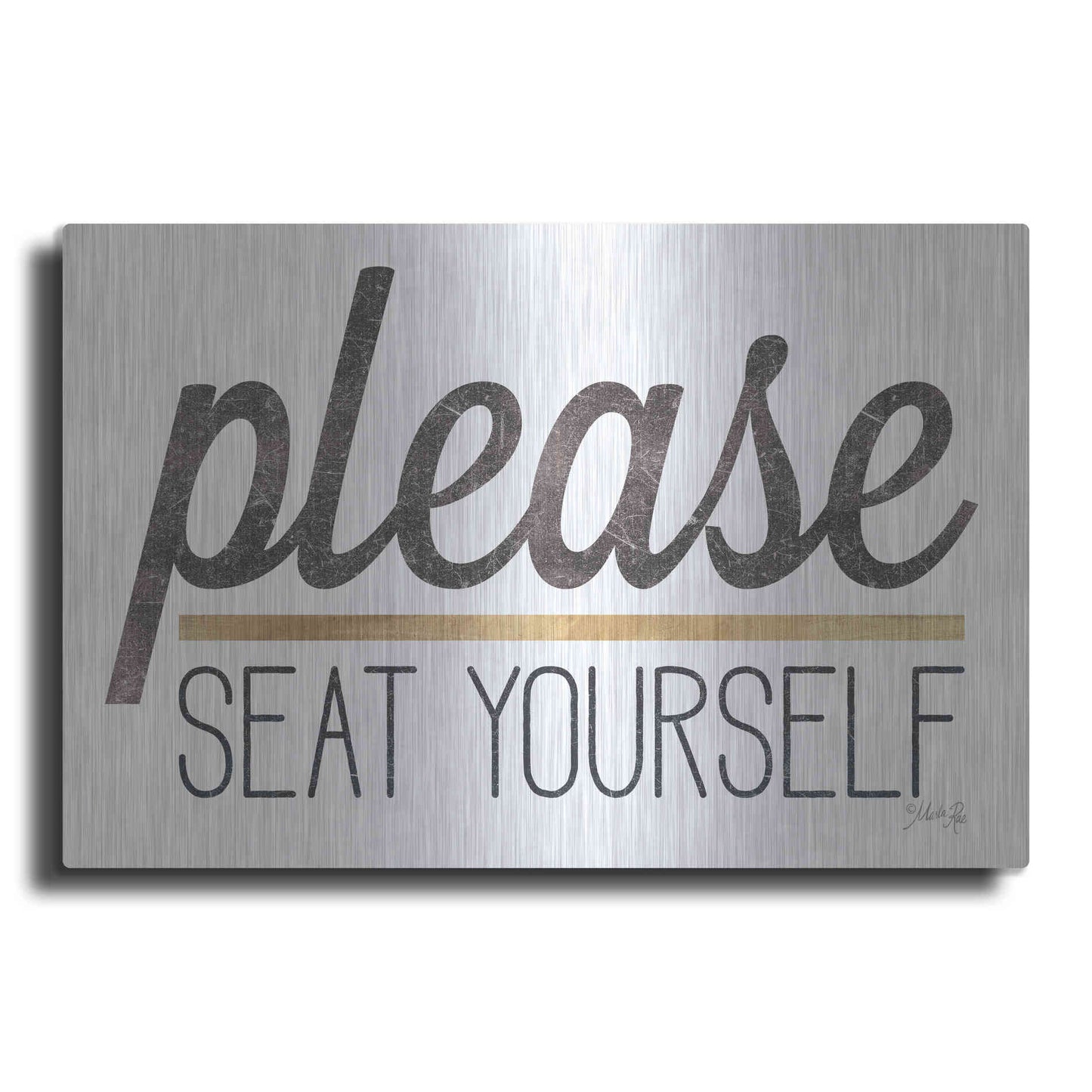 Luxe Metal Art 'Please Seat Yourself' by Marla Rae, Metal Wall Art