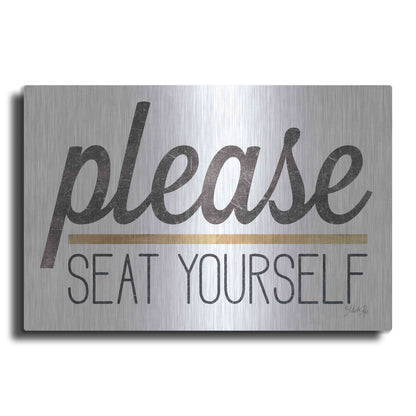 Luxe Metal Art 'Please Seat Yourself' by Marla Rae, Metal Wall Art