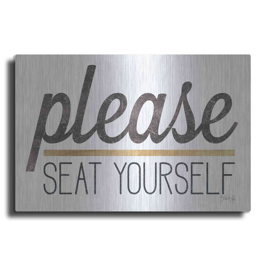 Luxe Metal Art 'Please Seat Yourself' by Marla Rae, Metal Wall Art