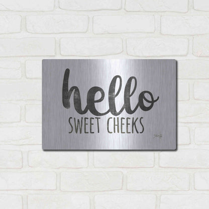 Luxe Metal Art 'Hello Sweet Cheeks Sign' by Marla Rae, Metal Wall Art,16x12