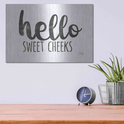 Luxe Metal Art 'Hello Sweet Cheeks Sign' by Marla Rae, Metal Wall Art,16x12
