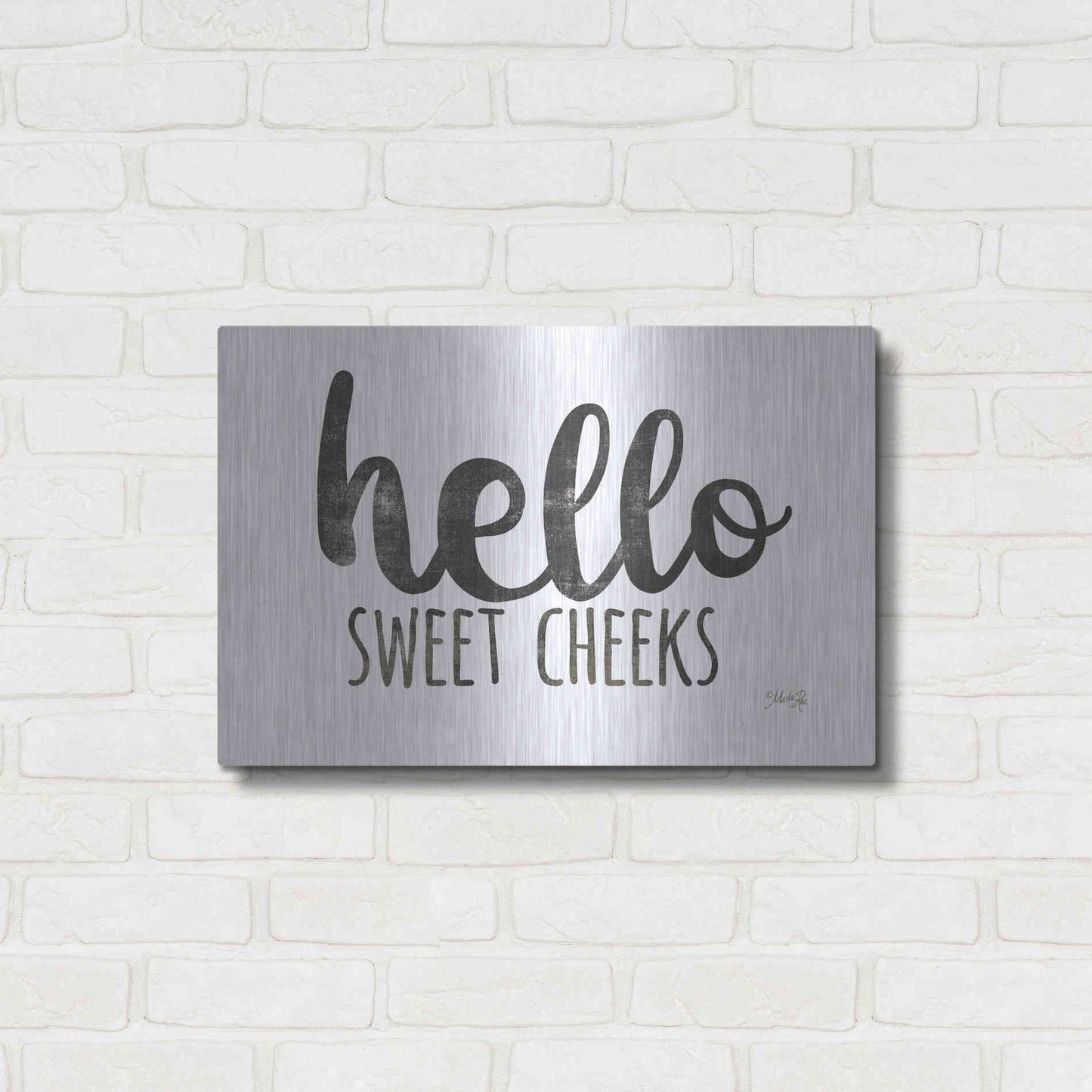 Luxe Metal Art 'Hello Sweet Cheeks Sign' by Marla Rae, Metal Wall Art,24x16