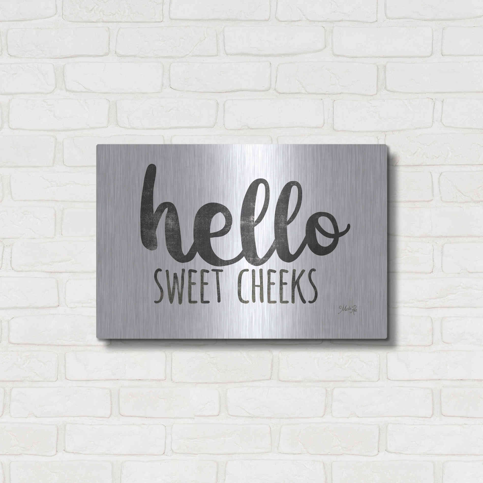 Luxe Metal Art 'Hello Sweet Cheeks Sign' by Marla Rae, Metal Wall Art,24x16