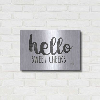 Luxe Metal Art 'Hello Sweet Cheeks Sign' by Marla Rae, Metal Wall Art,24x16