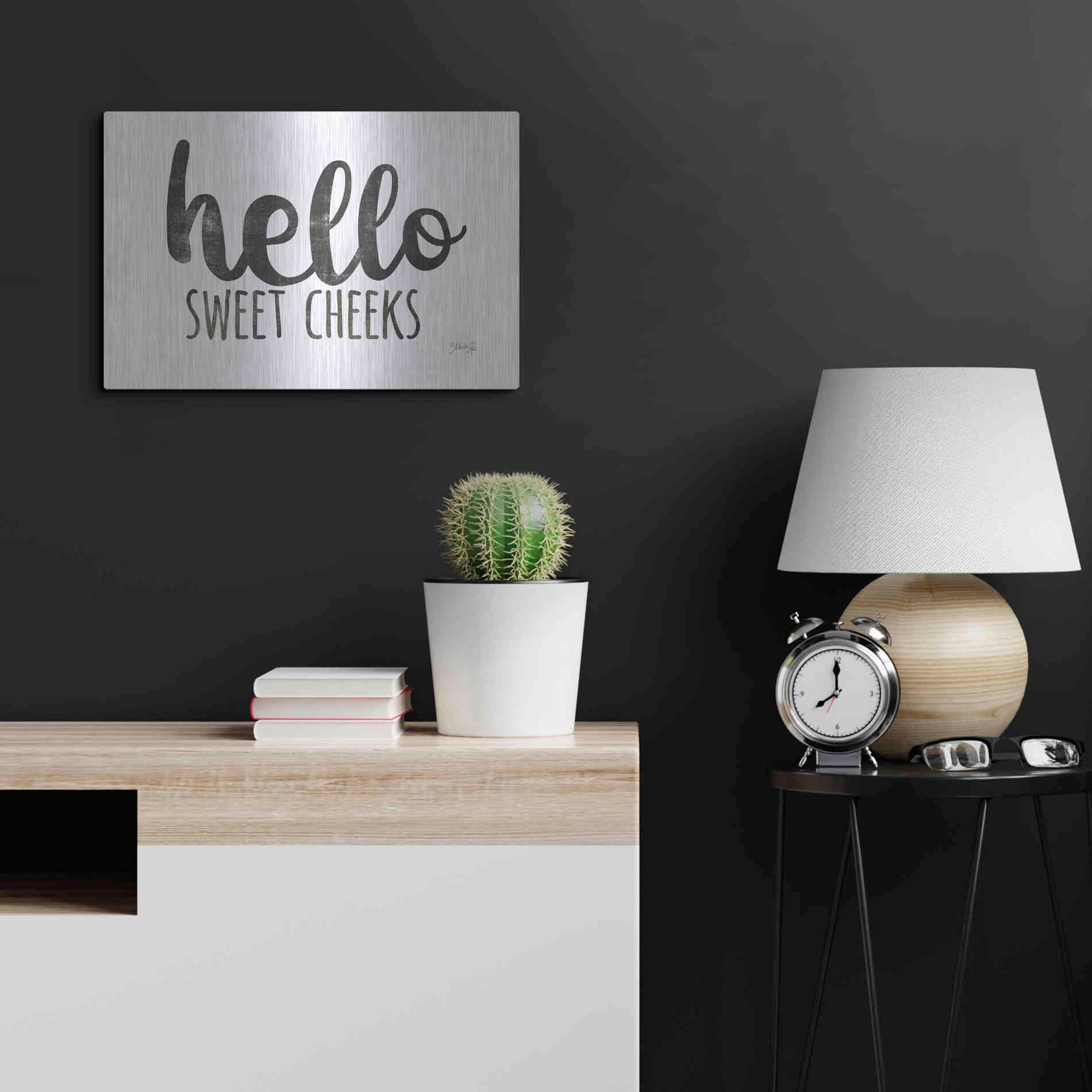 Luxe Metal Art 'Hello Sweet Cheeks Sign' by Marla Rae, Metal Wall Art,24x16