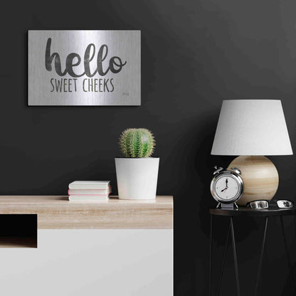 Luxe Metal Art 'Hello Sweet Cheeks Sign' by Marla Rae, Metal Wall Art,24x16