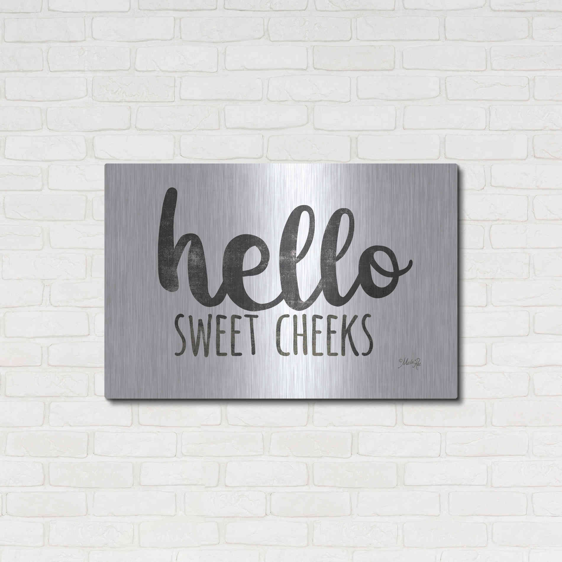 Luxe Metal Art 'Hello Sweet Cheeks Sign' by Marla Rae, Metal Wall Art,36x24