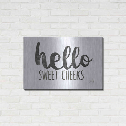 Luxe Metal Art 'Hello Sweet Cheeks Sign' by Marla Rae, Metal Wall Art,36x24