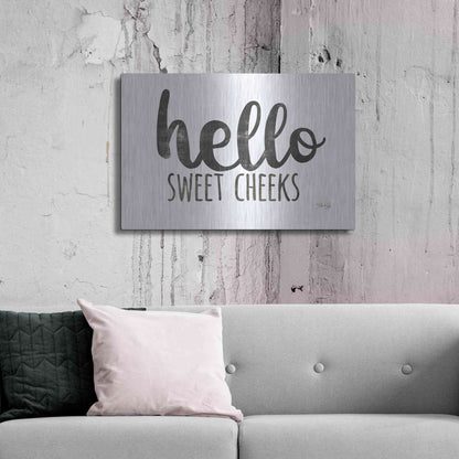 Luxe Metal Art 'Hello Sweet Cheeks Sign' by Marla Rae, Metal Wall Art,36x24