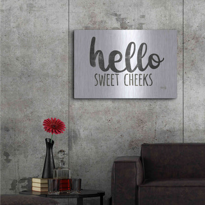 Luxe Metal Art 'Hello Sweet Cheeks Sign' by Marla Rae, Metal Wall Art,36x24