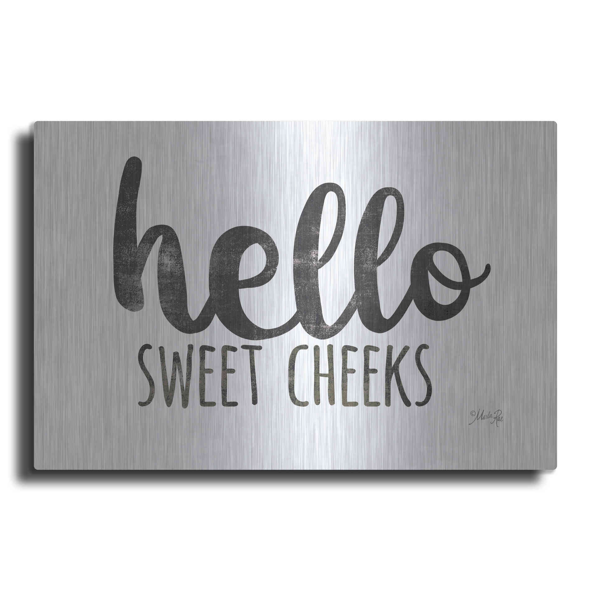 Luxe Metal Art 'Hello Sweet Cheeks Sign' by Marla Rae, Metal Wall Art