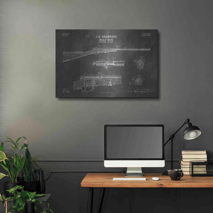 Luxe Metal Art 'Rifle Blueprint Patent Chalkboard' Metal Wall Art,36x24
