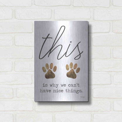 Luxe Metal Art 'Can't Have Nice Things' by Marla Rae, Metal Wall Art,12x16